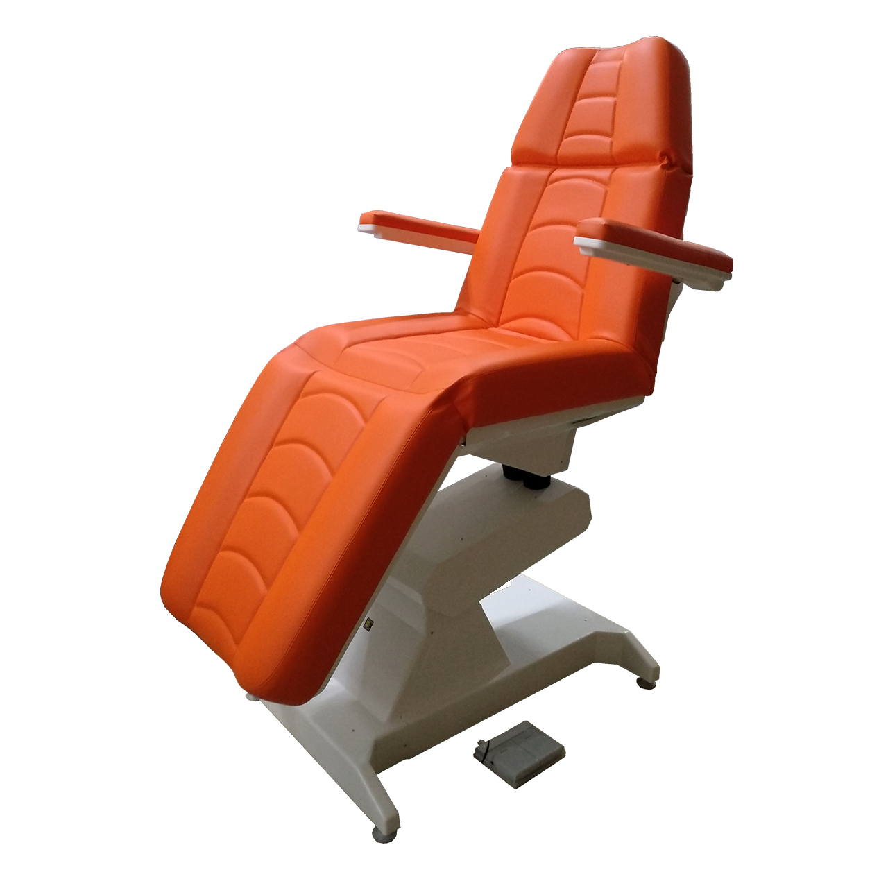 Кресло процедурное с электроприводом ОД-2, с прямыми откидными подлокотниками, с ножной педалью управления.