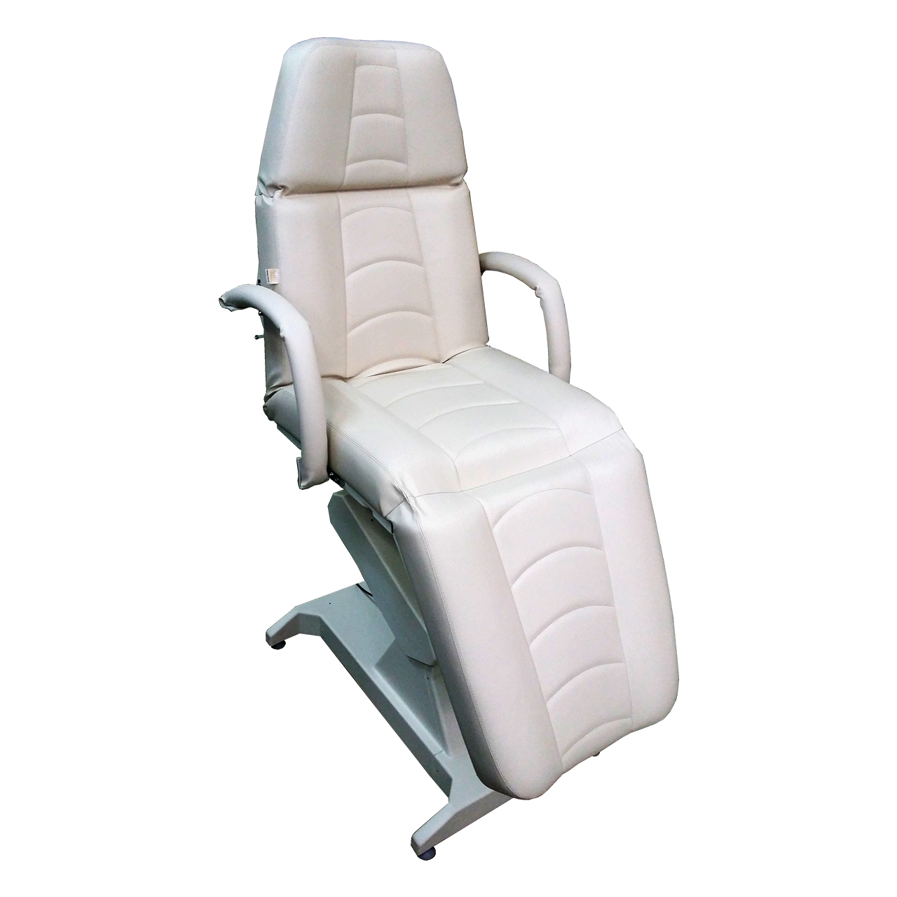 Кресло процедурное с электроприводом ОД-4, с прямыми откидными подлокотниками, с ножной педалью управления.