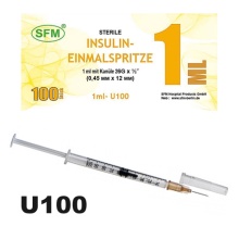 Шприц ( 3-х комп.) 1 мл инсулиновый U-100 с иглой 0,45х12 -26G